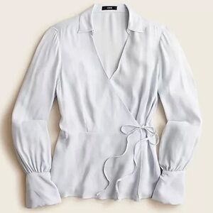J. Crew Drapey Crepe Wrap Top